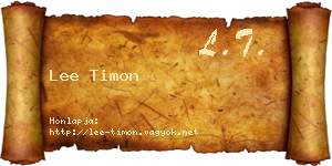Lee Timon névjegykártya